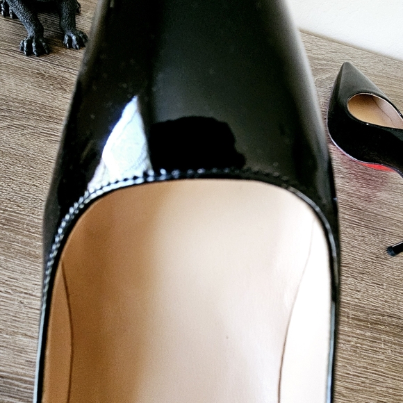 Christian LouBoutin Kate Pumps Patent calf leather Black Size 38 Fits 7-7.5 US - Picture 12 of 16